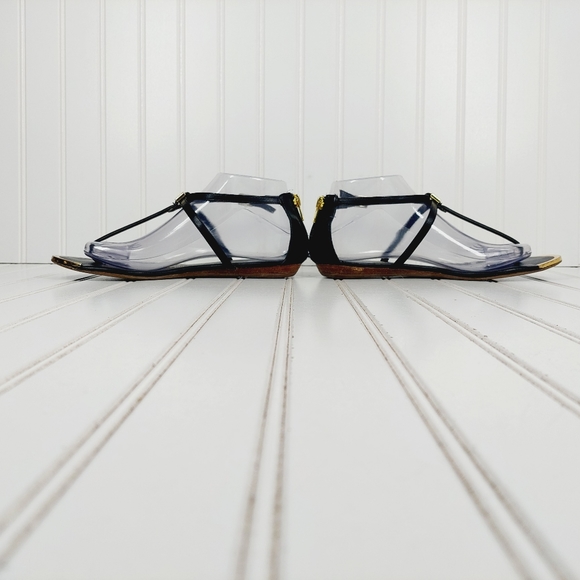 DV By Dolce Vita Tong Open Toe Logo Back Zip T-Strap Flat Sandals A16 - Picture 7 of 10